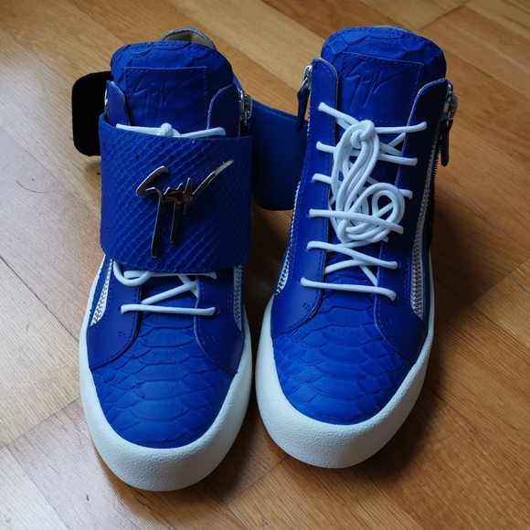 Giuseppe Zanotti Python Mid Blue Logo Strap - Picture 3 of 5